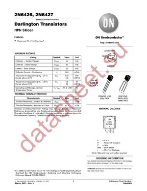 2N6426RLRA datasheet  